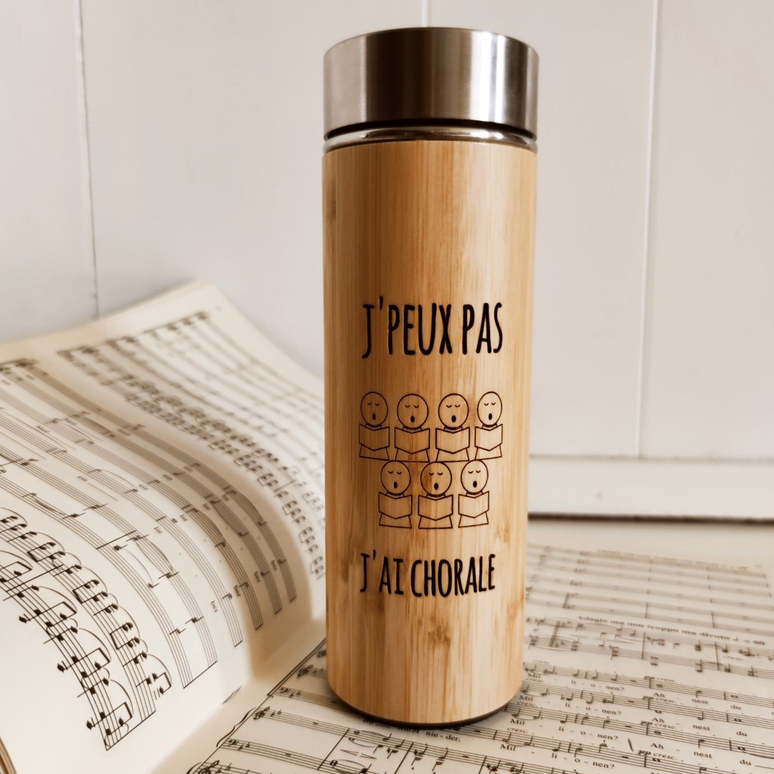 J'peux pas J'ai Chorale – Bouteille thermos en bambou