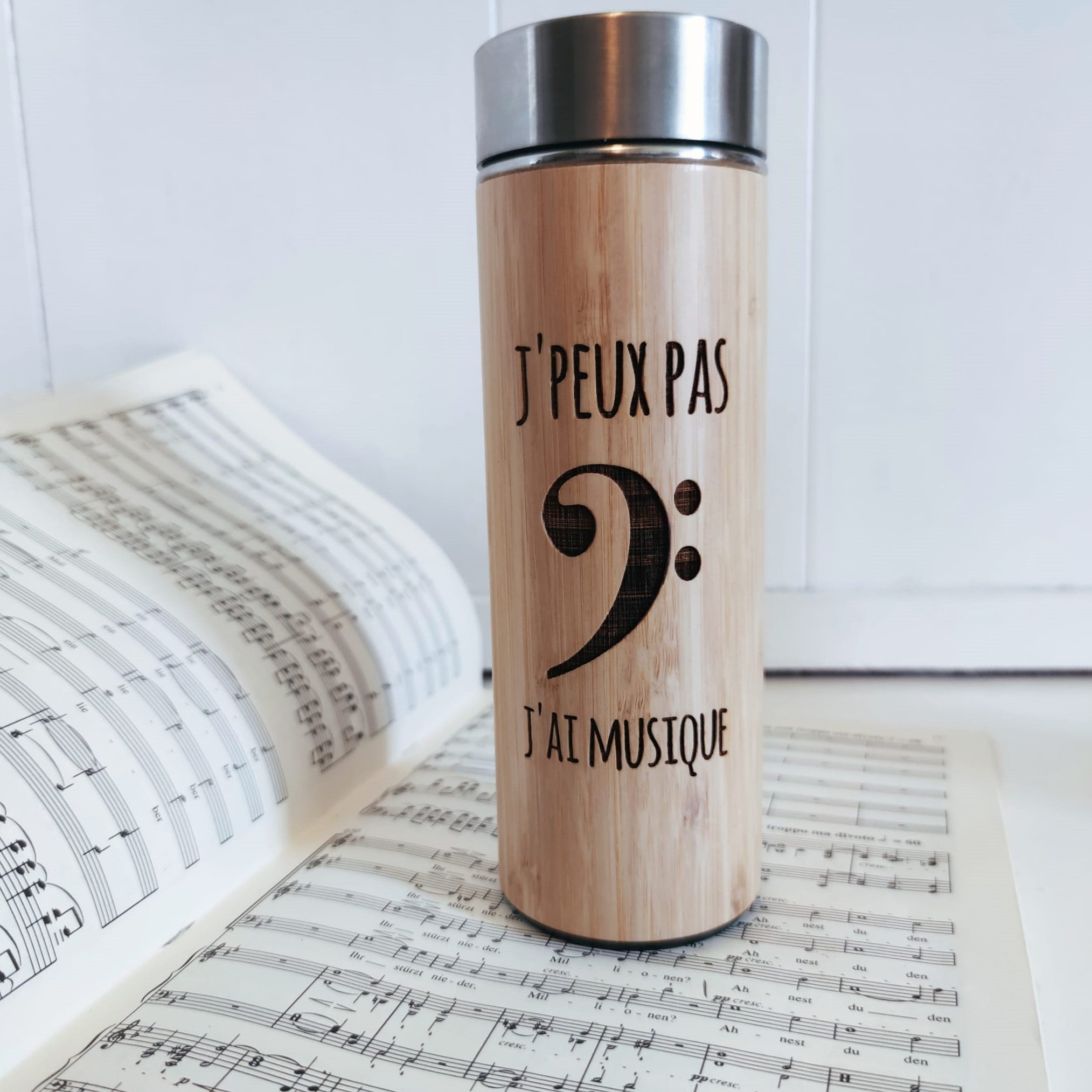 J'peux pas J'ai Musique – Bouteille thermos en bambou