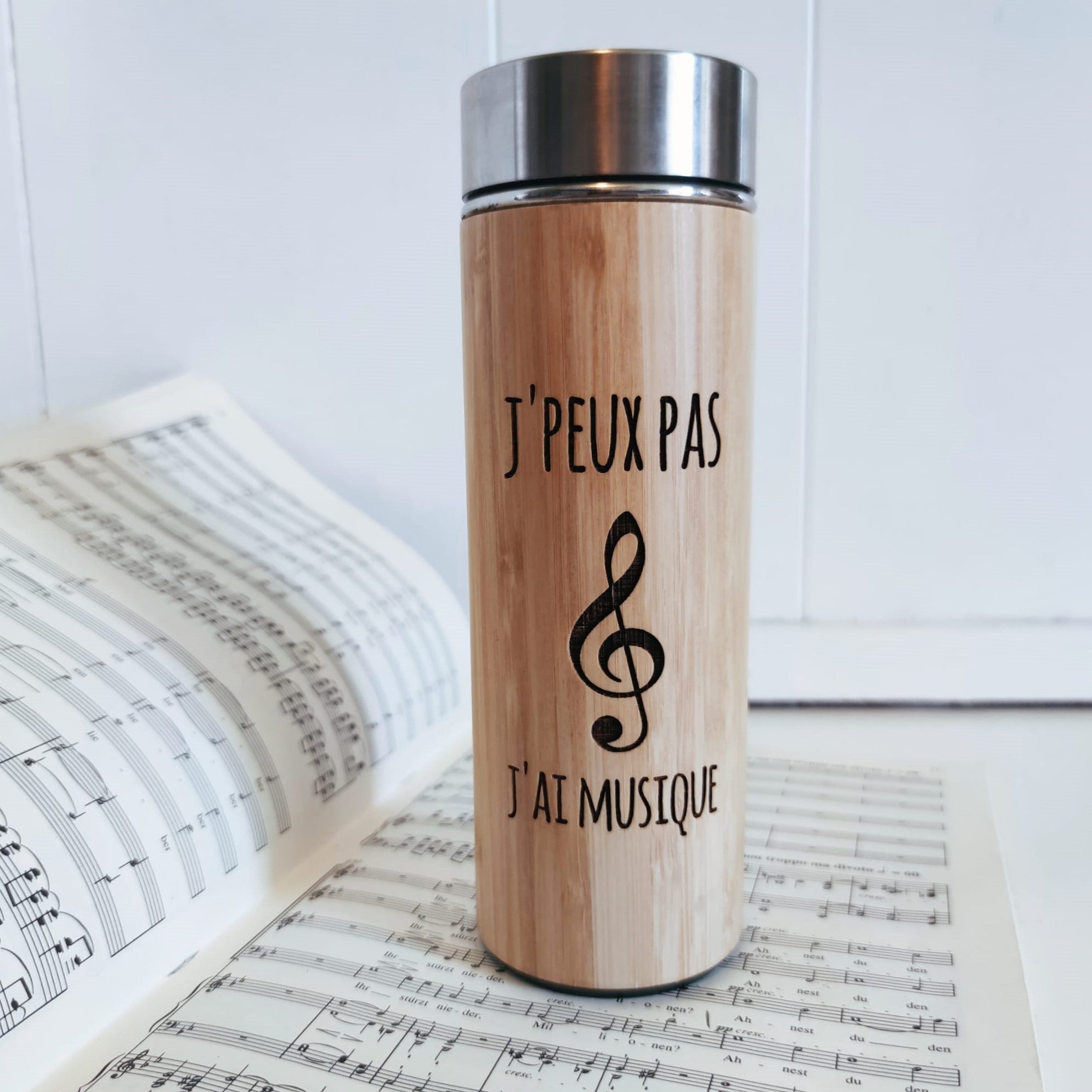 J'peux pas J'ai Musique – Bouteille thermos en bambou